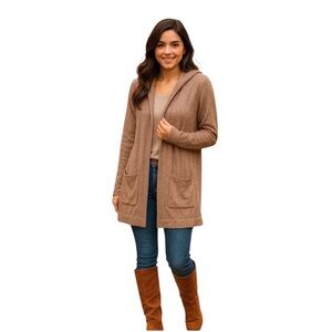 Barefoot Dreams CozyChic Lite Hooded Cardigan – Sz XS/S (Excellent Condition)